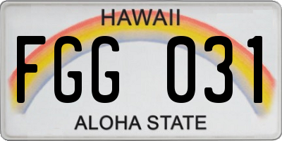 HI license plate FGG031