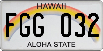HI license plate FGG032