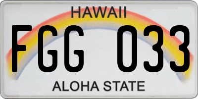 HI license plate FGG033