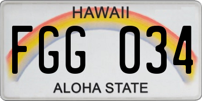 HI license plate FGG034
