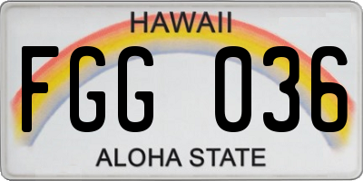 HI license plate FGG036