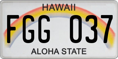 HI license plate FGG037