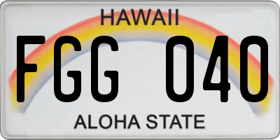 HI license plate FGG040