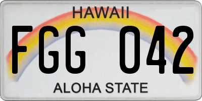 HI license plate FGG042