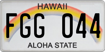 HI license plate FGG044