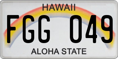 HI license plate FGG049