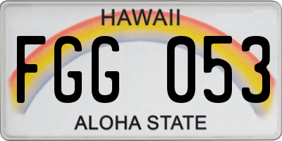 HI license plate FGG053