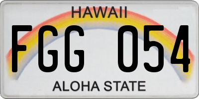 HI license plate FGG054