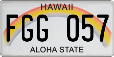 HI license plate FGG057