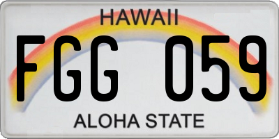 HI license plate FGG059