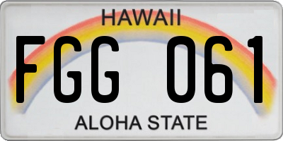 HI license plate FGG061