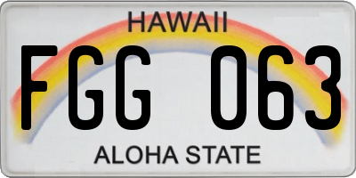 HI license plate FGG063