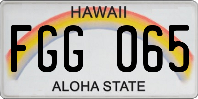 HI license plate FGG065