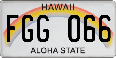 HI license plate FGG066