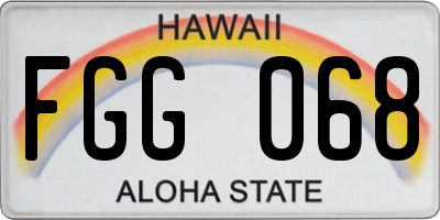 HI license plate FGG068
