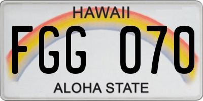 HI license plate FGG070