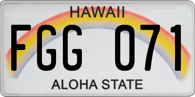 HI license plate FGG071