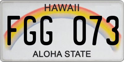 HI license plate FGG073