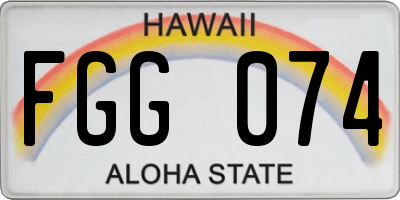 HI license plate FGG074