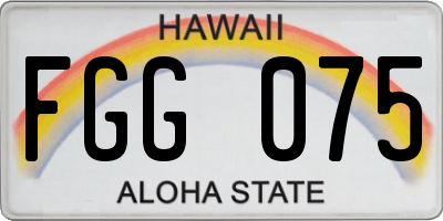 HI license plate FGG075