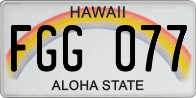HI license plate FGG077