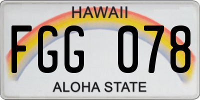 HI license plate FGG078