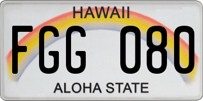 HI license plate FGG080
