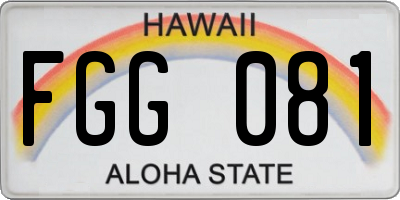 HI license plate FGG081