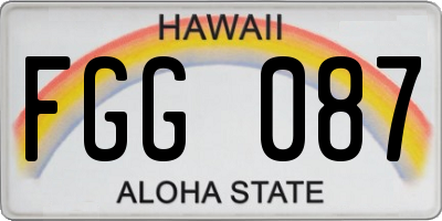 HI license plate FGG087
