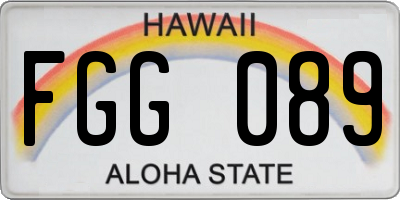 HI license plate FGG089