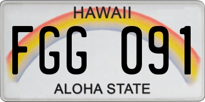 HI license plate FGG091