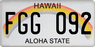 HI license plate FGG092