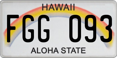 HI license plate FGG093