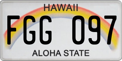 HI license plate FGG097