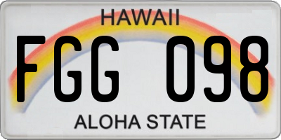 HI license plate FGG098