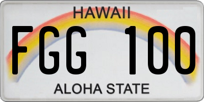 HI license plate FGG100