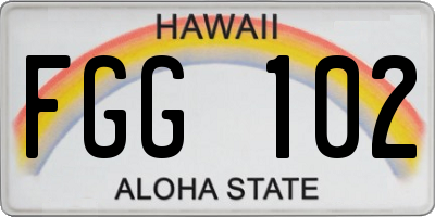 HI license plate FGG102