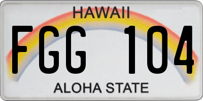 HI license plate FGG104
