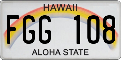 HI license plate FGG108