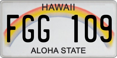 HI license plate FGG109