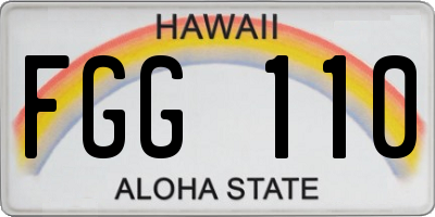 HI license plate FGG110