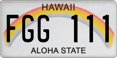 HI license plate FGG111