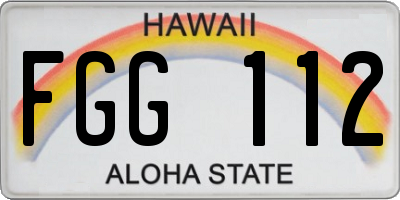 HI license plate FGG112