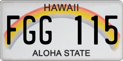 HI license plate FGG115
