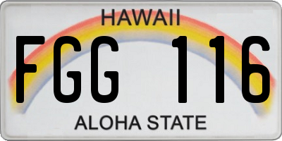 HI license plate FGG116