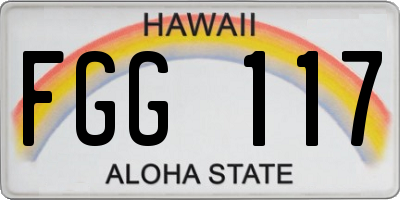 HI license plate FGG117
