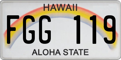 HI license plate FGG119