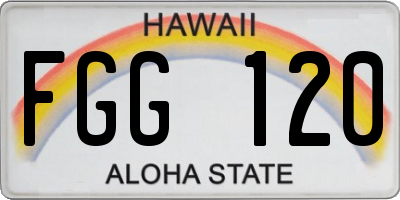 HI license plate FGG120