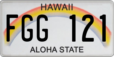 HI license plate FGG121