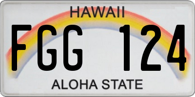 HI license plate FGG124